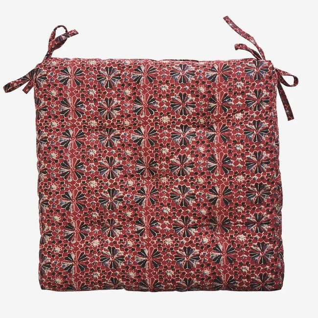 Striped Cotton Seat Pad Syrah, black, charcoal, beige