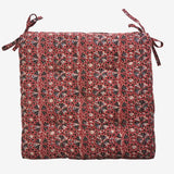 Striped Cotton Seat Pad Syrah, black, charcoal, beige