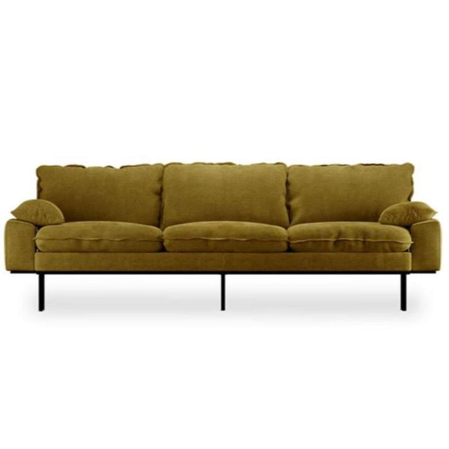 HKliving Retro Sofa 4-Seats Royal Velvet, Olive