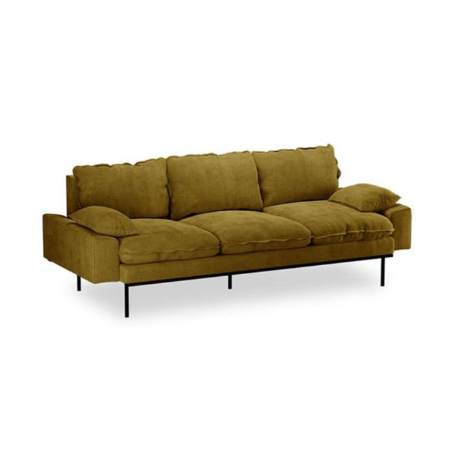 HKliving Retro Sofa 3-Seats Royal Velvet, Olive