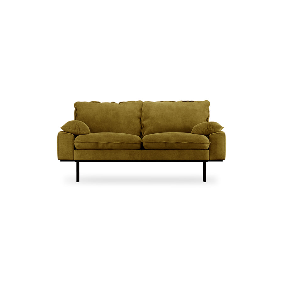 HKliving Retro Sofa 2-Seats Royal Velvet, Olive