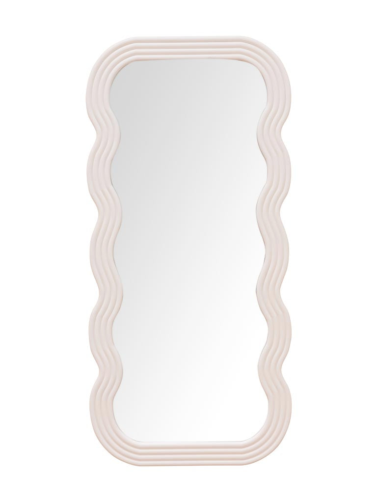 Large White Wavy Mirror Ziggy