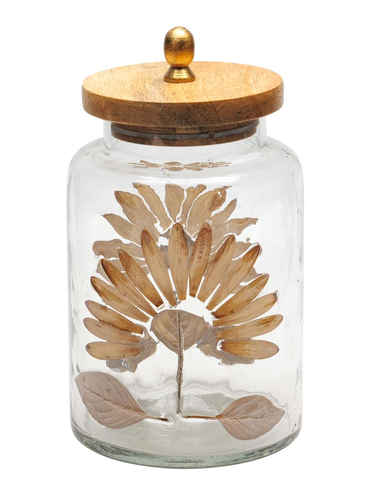 Airtight Jar With Real Petals Aster