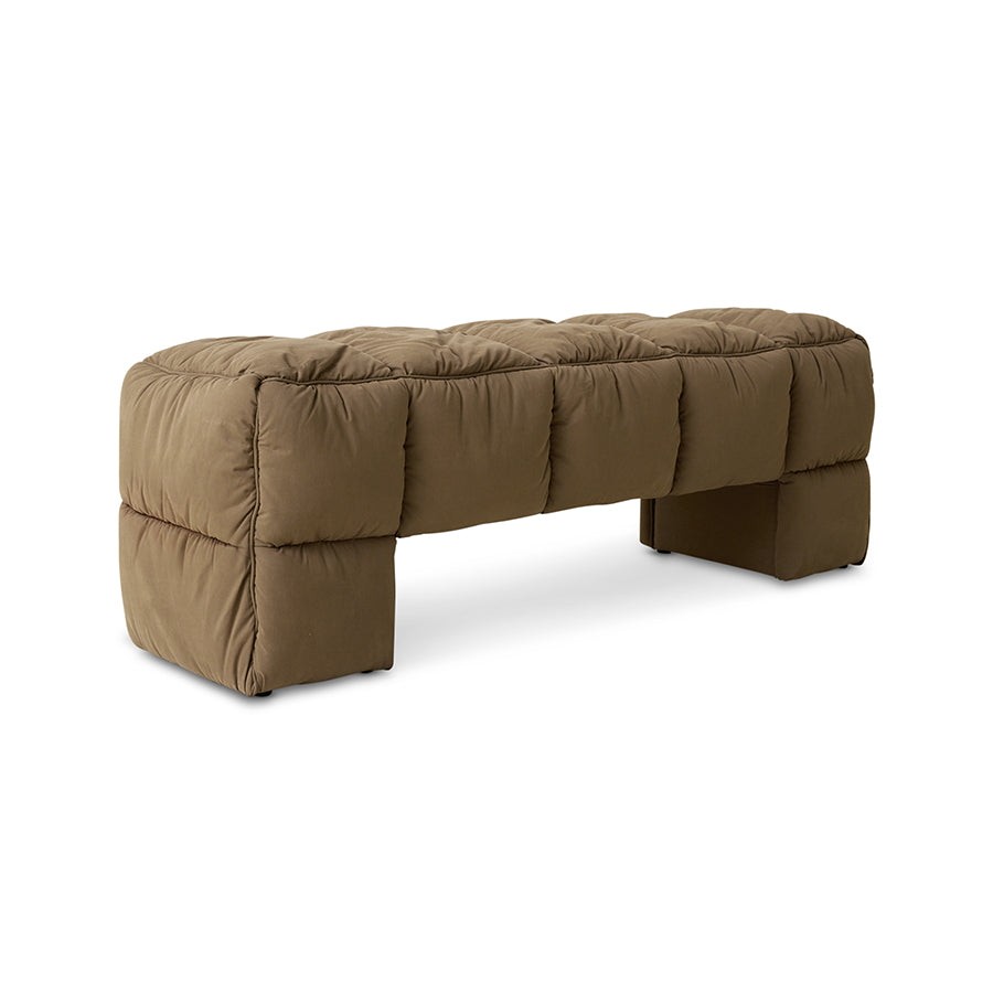 HKLIVING Puffy Lobby Bench Olive