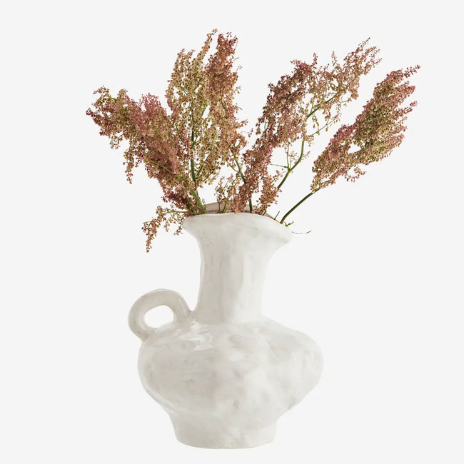 Stoneware Vase Off White Madam Stoltz