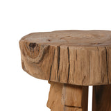 HKliving Carved Wooden Stool