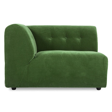 HKliving Vint Couch Element Left 1.5 Seat Royal Velvet Green