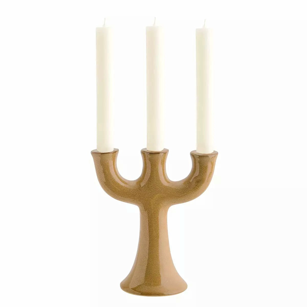 Stoneware Candle Holder Mustard