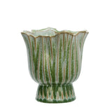 Stoneware Flower Pot Green M