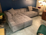 Cubic Right Corner Studio Sofa Light Brown Corduroy