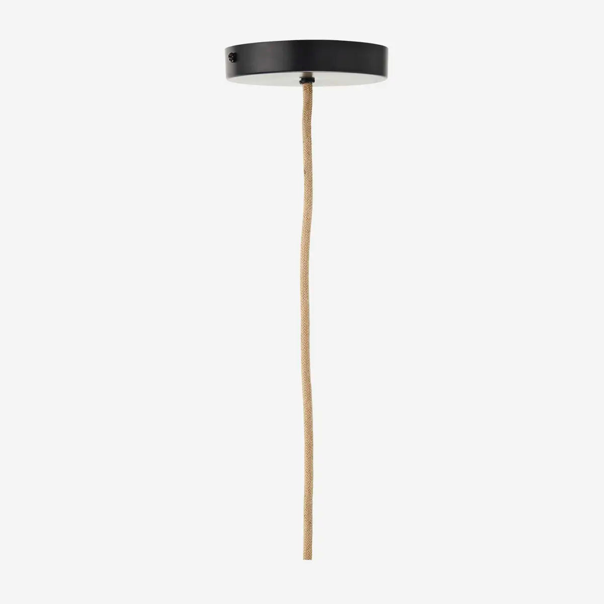 Glass ceiling lamp with jute net