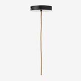 Glass ceiling lamp with jute net