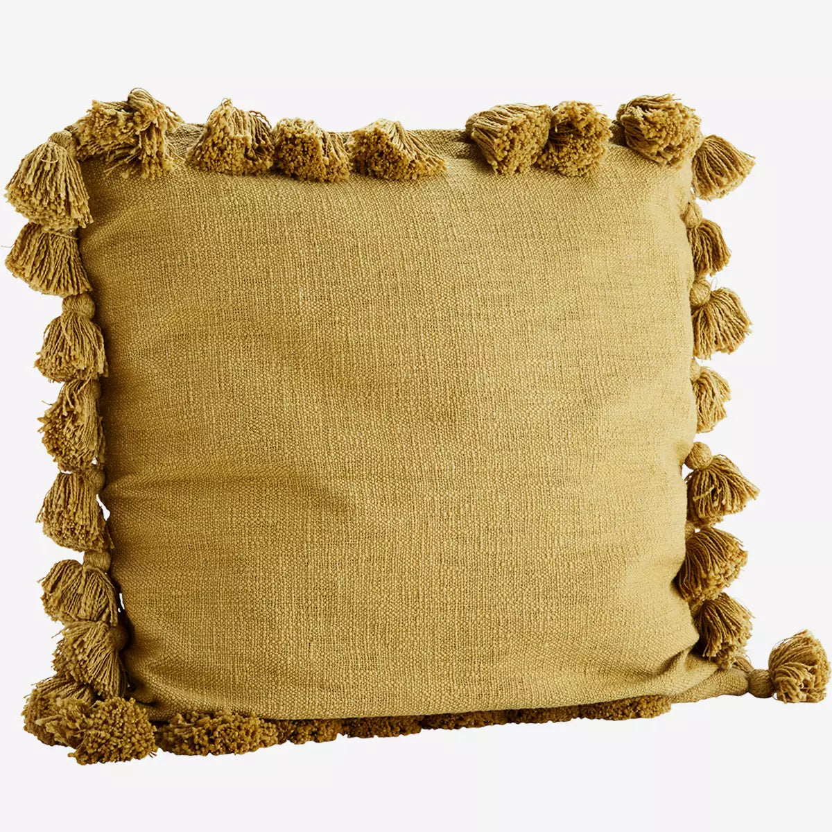 Cushion With Tassels Mustard