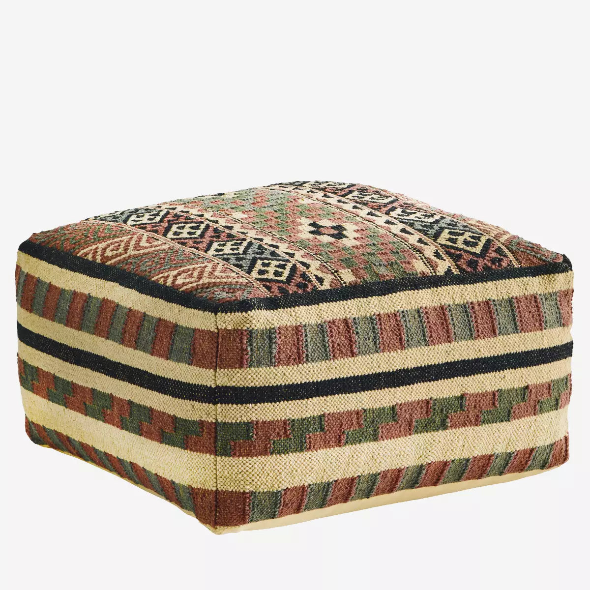 Handwoven Recycled Cotton Pouf  Madam Stoltz