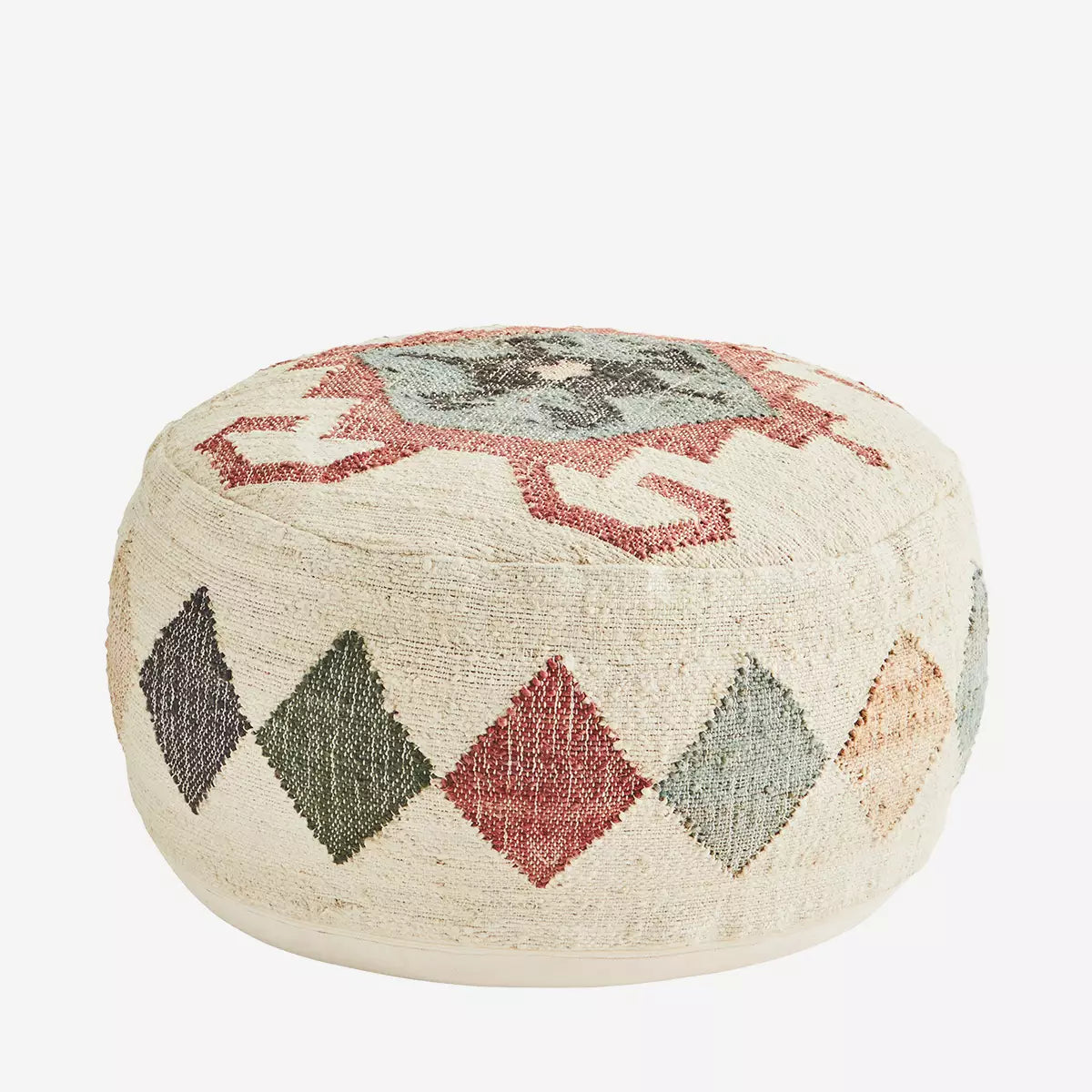 Handwoven Cotton Pouf Round  Madam Stoltz