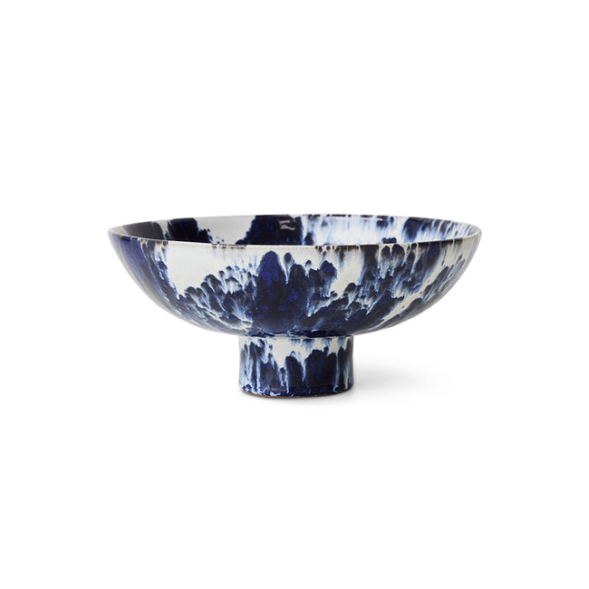 HKLIVING Ceramic Bowl On Base Indigo