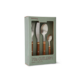 HKliving 70s cutlery: wood set of 16