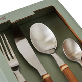 HKliving 70s cutlery: wood set of 16