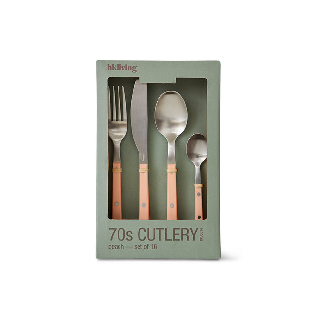 HKliving 70s cutlery: peach set of 16