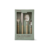 HKliving 70s cutlery: olive set of 16