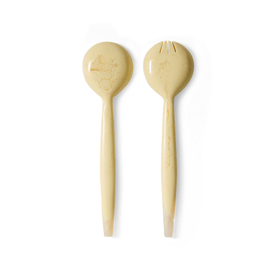 HKLIVING Salad Cutlery Vanilla, set of 2