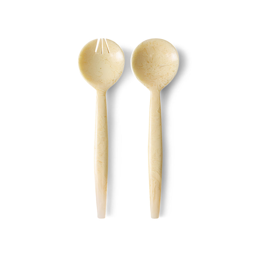 HKLIVING Salad Cutlery Vanilla, set of 2