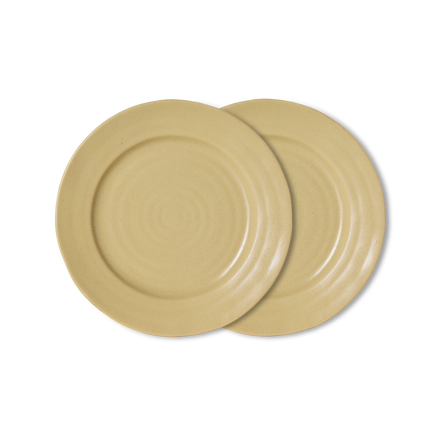 HKLIVING Farmhouse Ceramics: Side Plates Cream, set of 2