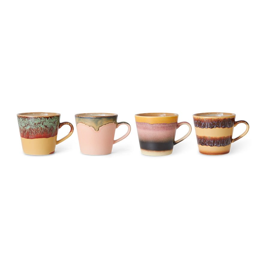 HKliving 70s Ceramics: Cappuccino Mugs Vista, set of 4