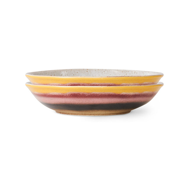 HKliving 70s Ceramics: Curry Bowls Hibiscus, set of 2