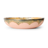 Decorative bowl with gold and bronze gradient on a white background