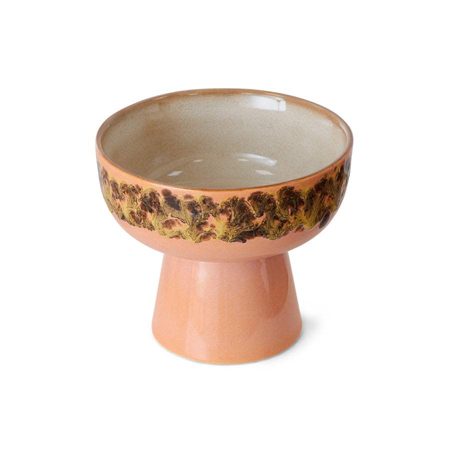 HKliving 70s Ceramics: Tapas Bowl On Base Lush, L