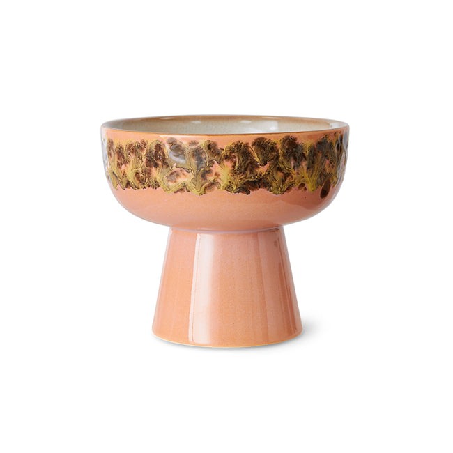 HKliving 70s Ceramics: Tapas Bowl On Base Lush, L