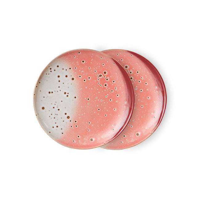 HKliving 70s ceramics: dessert plates lychee, set of 2