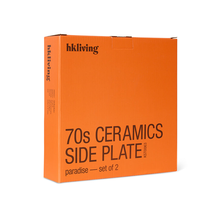 HKLIVING 70s Ceramics: Dinner Plates Paradise, set of 2