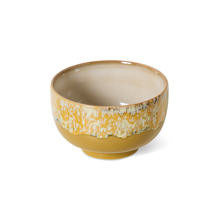 Ceramic bowl with a two-tone design on a white background