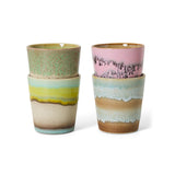 HKLIVING 70s 70s Ceramics: Coffee Mugs Pop Art, set of 4