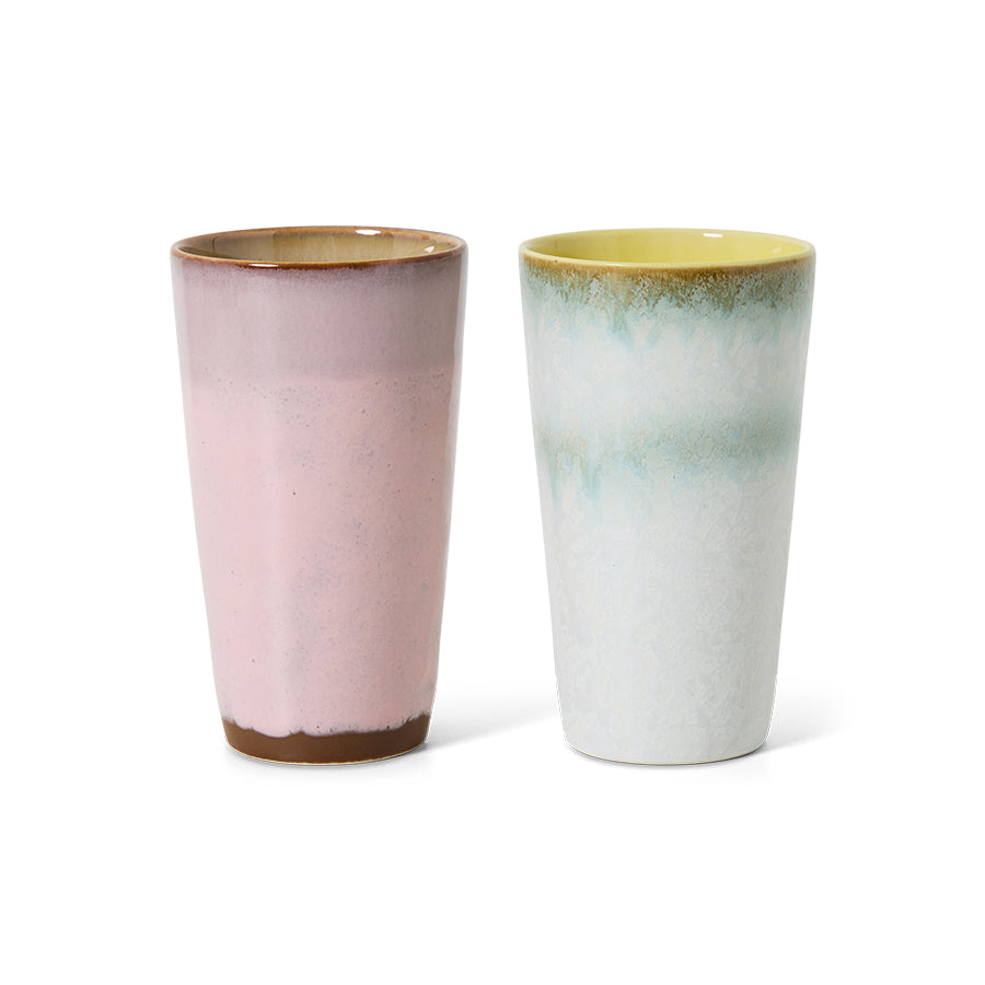 HKLIVING 70s Ceramics: Latte Mugs Fresco, set of 2