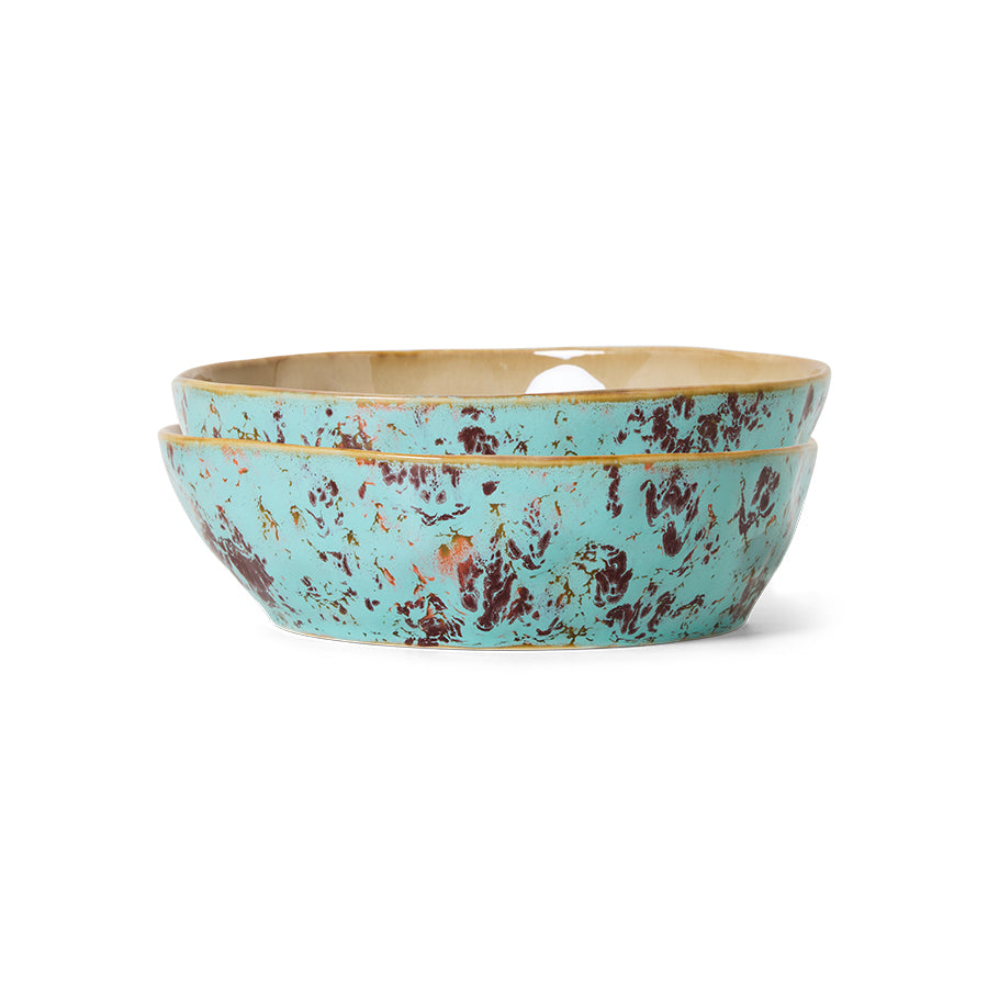 HKLIVING 70s Ceramics: Pasta Bowls Patina, set of 2