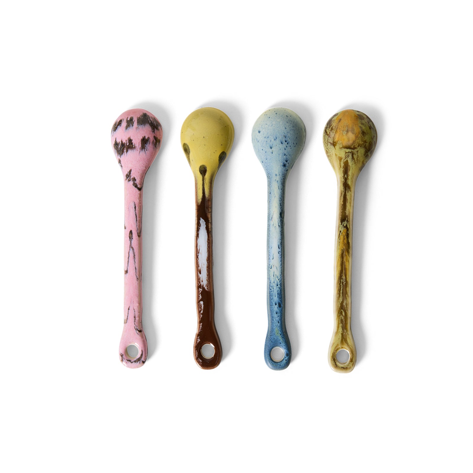HKLIVING 70s Ceramics: Spoons Sketch, M, set of 4