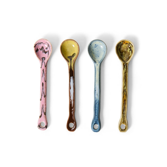 HKLIVING 70s Ceramics: Spoons Sketch, M, set of 4