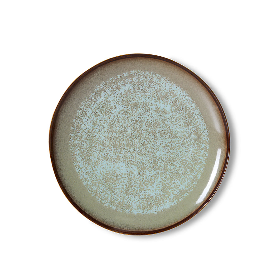 HKLIVING 70s ceramics: dinner plate contrast, set of 2