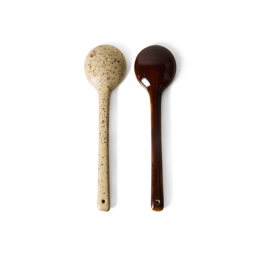 HKLIVING 70s Ceramics: Serving Spoons Hills, set of 2