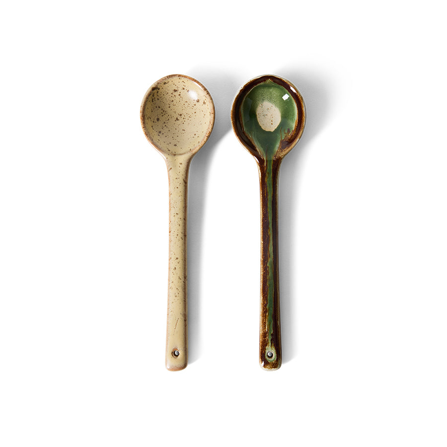 HKLIVING 70s Ceramics: Serving Spoons Hills, set of 2