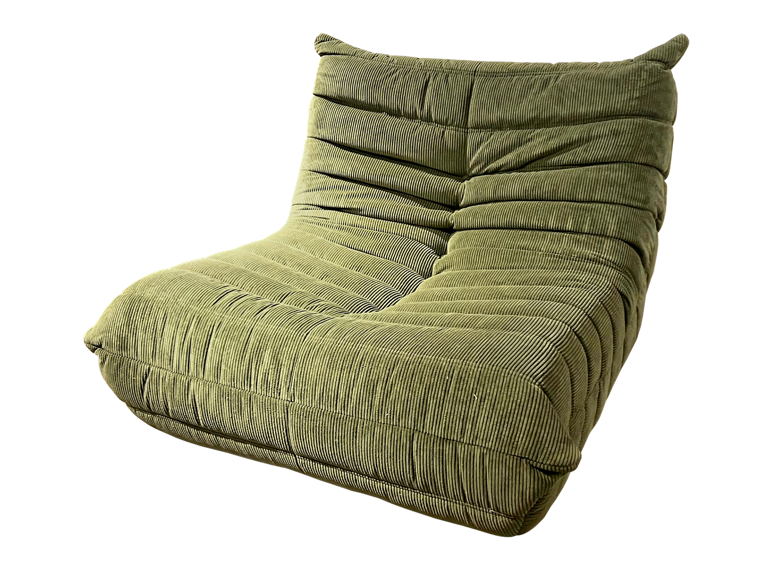 Togo Style Sofa Army Green Corduroy