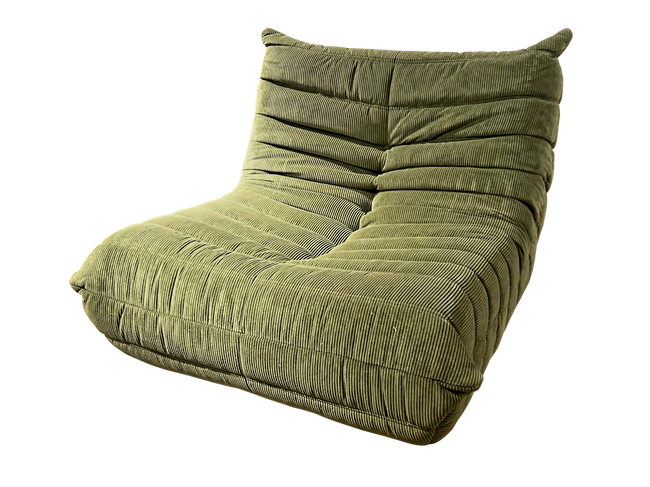 Togo Style Sofa Army Green Corduroy