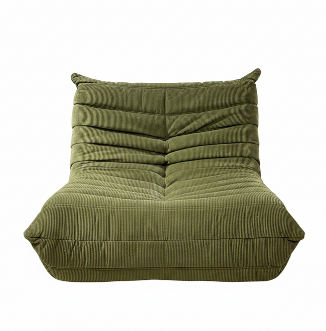 Togo Style Sofa Army Green Corduroy