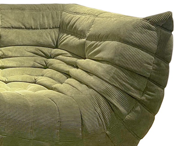 Togo Style Sofa Army Green Corduroy Corner