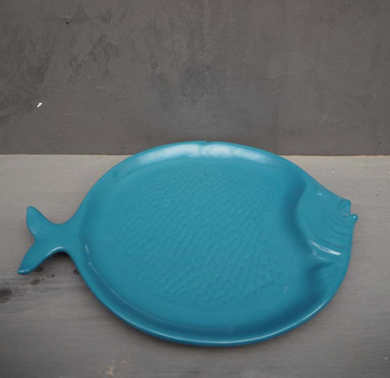 Fish Round Plate Azur "Atlantide"