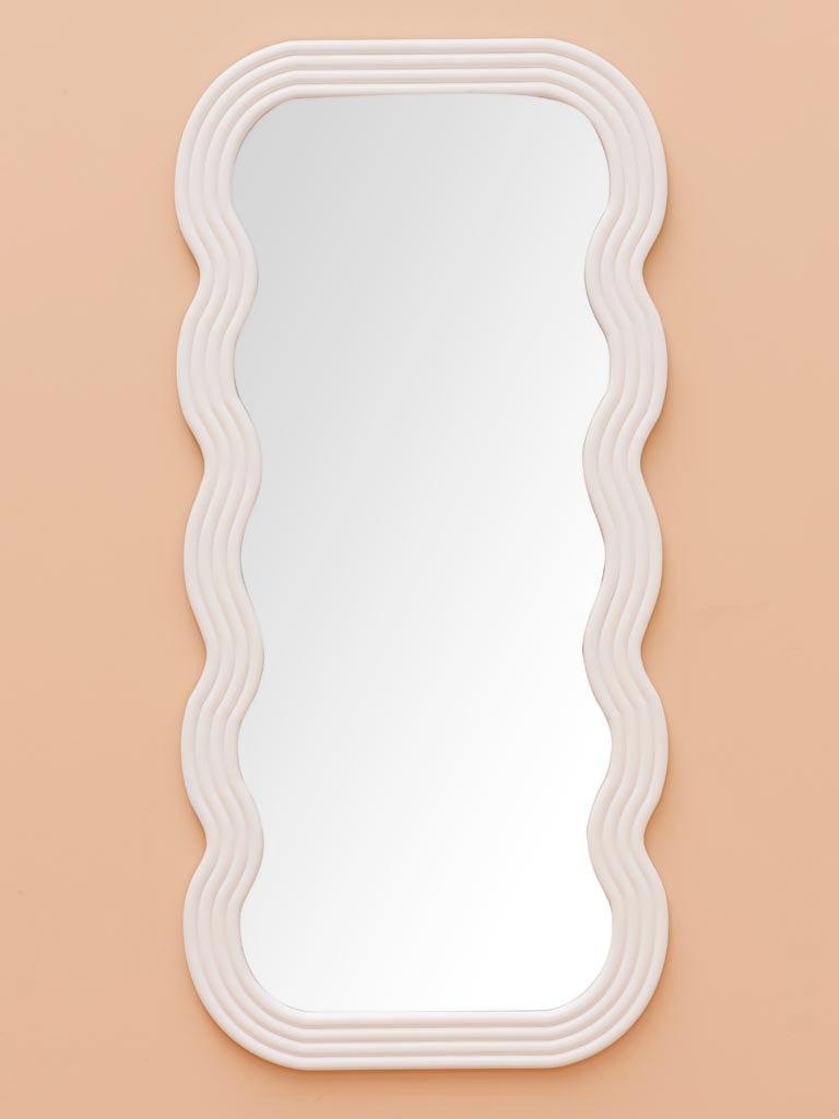 Large White Wavy Mirror Ziggy