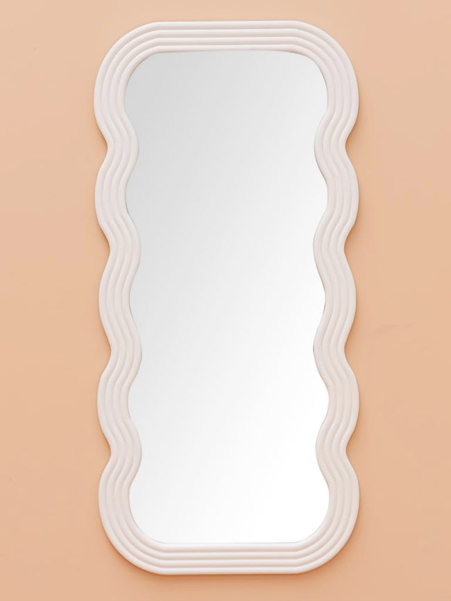Large White Wavy Mirror Ziggy